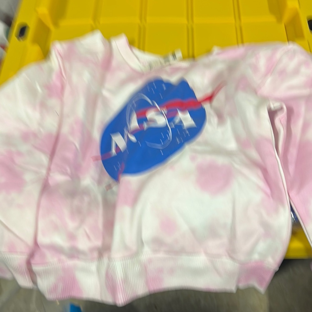 NASA Logo Pink and Blue Tie-Dye Sweatshirt